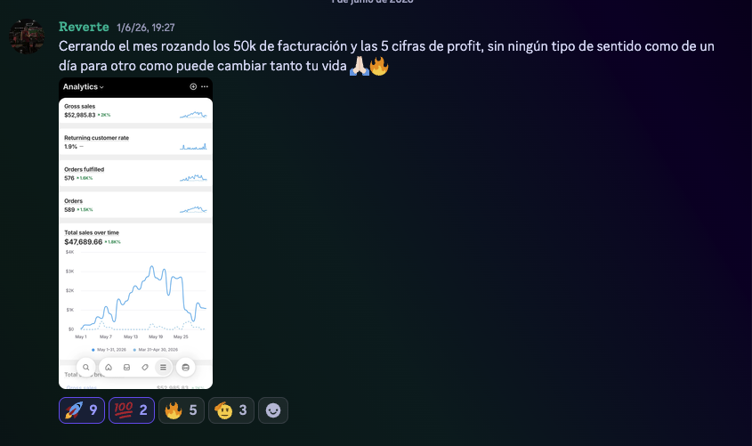 Resultado de Iván Reverte rozando cincuenta mil dólares al mes