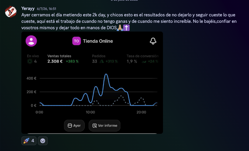 Resultado de Yeray con 2.308 euros facturados en un día